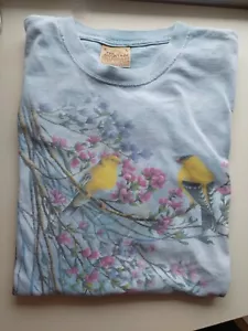 CAMISETA DE MONTAÑA AZUL TIE DYE PRIMAVERA JILGUERO 2001 MANGA CORTA MUJER PECHO L 48 - Imagen 1 de 7