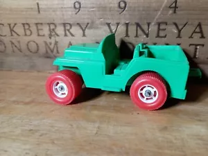 1970's Miniature Viking Plast Toys Sweden Vinyl Plastic Red Jeep Car NO.110 - Picture 1 of 8