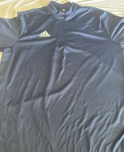 Mens Adidas Climacool Blue Athletic Pullover Shirt Sz XL Soccer 1/4 Zip - Picture 1 of 3