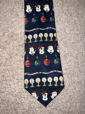 Corbata de Navidad vintage Disney Mickey Mouse 100 % poliéster - Mickey Unlimited Foto 1 de 4