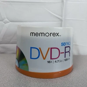 Memorex DVD-R 50 Pack 16X Blank 4.7GB 120 Min - Sealed #467 - Photo 1/3