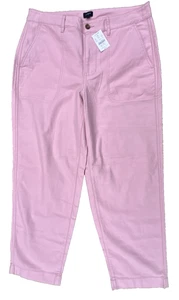 J. Crew Damen leichte Denim rosa Baumwolle Hose Baggy adrett Größe 12 neu mit Etikett - Bild 1 von 12