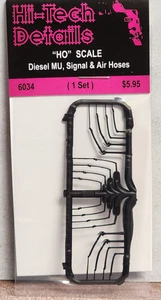 Model Railroad Diesel MU Signal Air Hoses Black Plastic Hi Tech Details 6034 HO - Picture 1 of 3