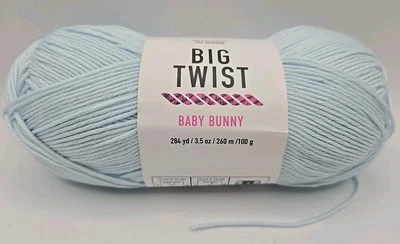 Big Twist Baby Bunny Yarn BLUE SKIES Color 3.5oz Polyester Viscose Super Fine#1 - Image 1 of 4