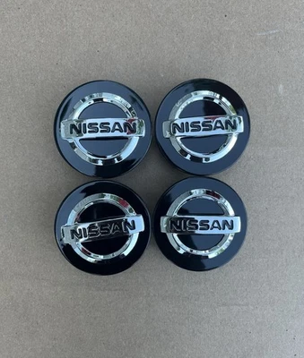 Комплект из 4 черных центральных колпаков колес Nissan 54 мм для Altima Maxima Murano - Изображение 1 из 4