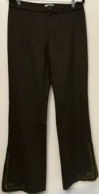 Pantalones acampanados Y2K Moschino de lana bordados verdes para mujer talla 10 Foto 1 de 4