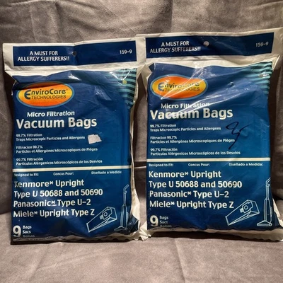 Kenmore U Upright Vacuum Bags 50688 50690 U-2 Miele Type Z Lot 2 - 18 Bags Total - Image 1 of 2