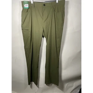 Orvis Mens Tech Pants Size 38x32 Olive Green Lightweight Stretch Zip Pockets - Picture 1 of 12