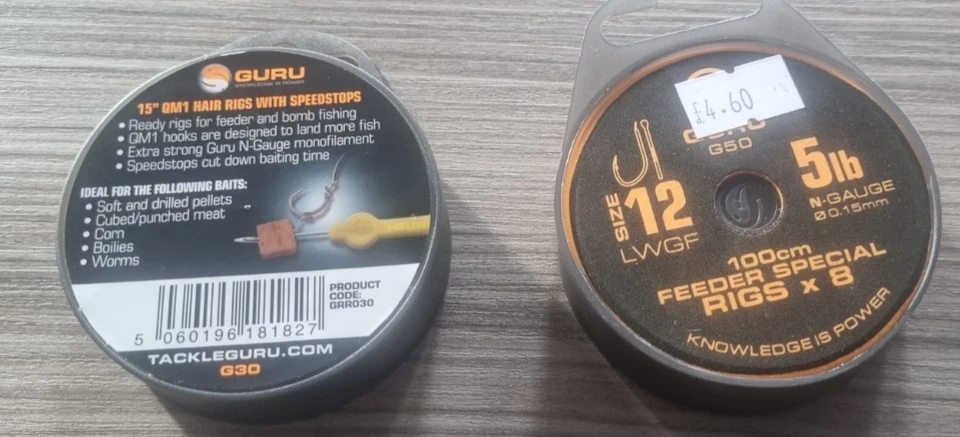 Guru 100cm Feeder Special Rigs X 8 LWGF Hooks to N-Gauge Size 12 5lb /0.015 x 2 - Image 1 of 1