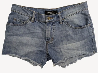 London Jean Womens Size 2 Blue Denim Shorts w/Frayed Hem - Image 1 of 4