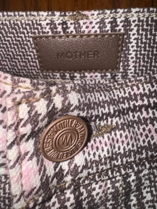 MADRE Pantalón Mujer TALLA 28 THE INSIDER TOBILLO CIRUELA ROSA CUADROS Rosa Raya Lateral - Imagen 1 de 9