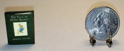 LEE ANN BORGIA MINI A TURE BOOKS 1:12 SCALE MINIATURE BOOK BEATRIX POTTER THE TALE OF PETER RABBIT DOLLHOUSE