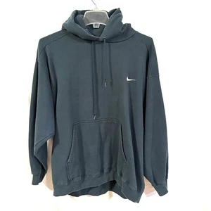 Nike Y2K Pullover Hoodie Size XL Dark Green Drawstring Hood Kangaroo Pocket - Picture 1 of 10