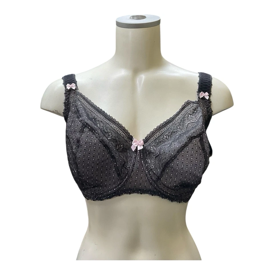 Sujetador Freya Gem AA1362BLK Negro Rosa Lunares Reino Unido 28HH Balconette Con Aros Foto 1 de 4