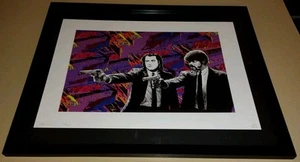 DEATH NYC ltd ed LG signed framed art print 45x32cm Vincent & Jules Pulp Fiction - Picture 1 of 2