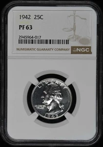 1942 Washington Quarter 25C NGC PR63 - Picture 1 of 2