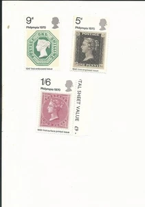 GB MNH QEII - 1970 Philympia 4d, 5d 1/6 Set of 3 Mint Commemoratives - Picture 1 of 1