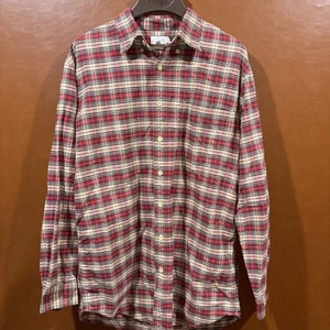 Vintage J Crew Hemd Herren Large Tall rot schwarz Fensterscheibe kariert Flanell Ruderer - Bild 1 von 12