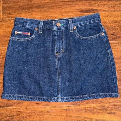 Vintage Tommy Jeans Denim Mini Skirt Womens Size 3 Y2K 90s Retro Blue Jean Skirt - Image 1 of 4