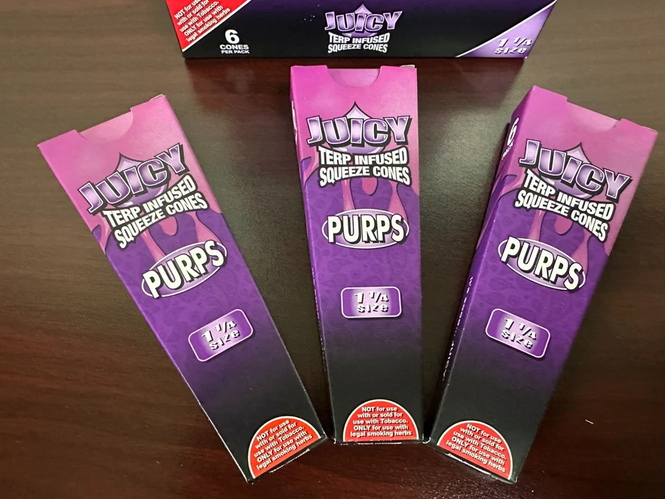Juicy Jay’s 1 1/4 Purps Terp Infused Squeeze Cones  3 packs - Image 1 of 1