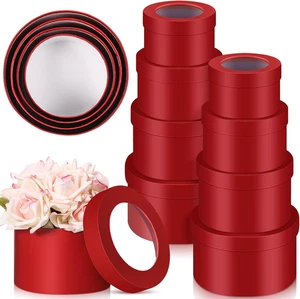 8er Set Runde Blumenkästen mit Klarsichtdeckel 4 Verschiedene Größen Geschenkboxen für F... - Bild 1 von 11