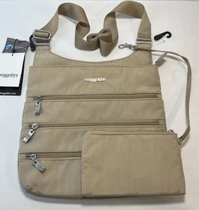 Borsa a tracolla Baggallini Big Zipper Bagg da viaggio RFID con polso in spiaggia nuova con etichette - Foto 1 di 24