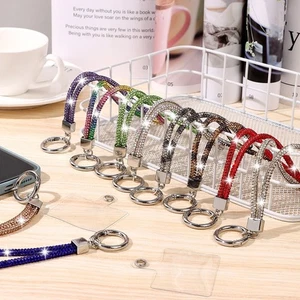 Crystal Anti-lost Rope Hanging Cord Rhinestone Phone Lanyard Chain Straps - Photo 1 sur 26