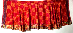 Women's Indian Sari Wrap Skirt Handmade Reversible Vintage Hippie XL Tea - Picture 1 of 6