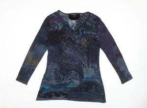 Passport Women's Multicoloured V-Neck Long Sleeve T-Shirt - Picture 1 of 12