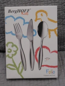 VGUC BergHOFF Folio Stainless Steel Childrens 3 pc. Cutlery Set, Silver - Picture 1 of 6