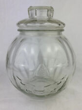 Vintage Libbey Clear Glass Jack-O-Lantern Pumpkin Container with Lid Candy Jar