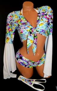 Exotic Dancer Stripper Sexy UV Glow Rave Festival 4pc UV Glow Scrunch Butt Set - Picture 1 of 5