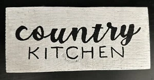Wooden Rustic Box Plaque Sign Quote (Country Kitchen) - Picture 1 of 1