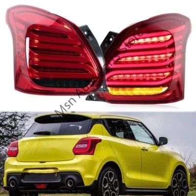 Pair For Suzuki Swift 2017-19 Red LED TailLight Reverse Dynamic Turn Signal Lamp - Image 1 of 4