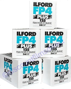 5 x ILFORD FP4 125 35mm 36exp B&W Camera Film POST FREE by 1st CLASS POST - Picture 1 of 1