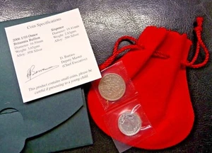 Silver Sixpence & 2006 1/10th Oz 958 Britannia Gift Set Red Pouch Select 6d Date - Picture 1 of 24