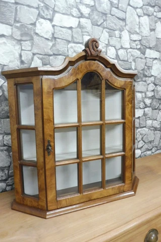 Dutch Old Wall Cabinet Cupboard Nutwood Vintage Cover