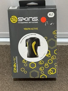 Skins DNAmic Gradient Compression Short Sleeve Top Youth XL Black Citron New NWT - Picture 1 of 3