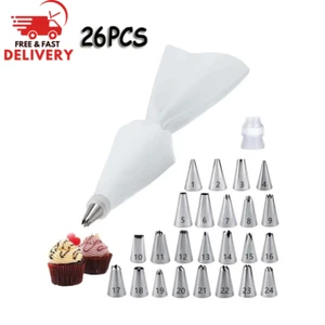 26pcs Complete Cake Decorating Tool Kit with Reusable Pipping Bag and Coupler - Picture 1 of 8