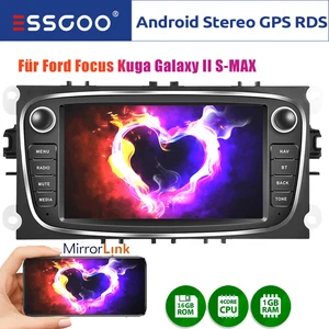 7" Carplay Android 13 Autoradio GPS Nav Für Ford Focus Mondeo Mk4 S/C-Max Galaxy - Bild 1 von 13