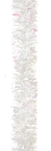 White Chunky Tinsel Garland Fine Cut 2m x 10cm Christmas Decoration - Picture 1 of 2