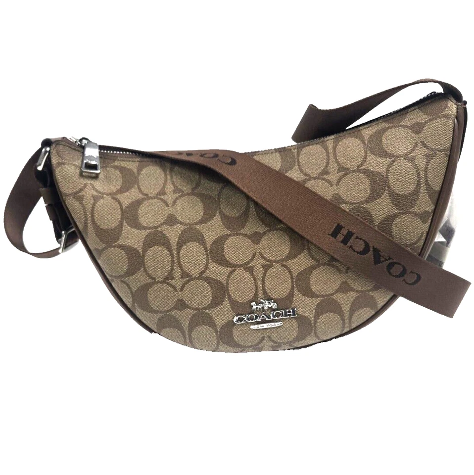 COACH Signature Pace Shoulder Bag CT643 Brown