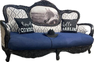 вестерн старинный диван недавно обивка кожи - Изображение 1 из 4