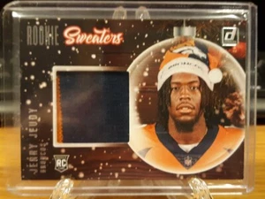 Jerry Jeudy 2020 Panini Donruss Rookie Sweaters #SW-JJ Orange Black Broncos - Picture 1 of 2