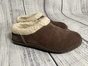 Sorel Nakiska Slippers Women's Size 5 Brown Suede Fur Lined Sz 36 House Shoes - Picture 1 of 12