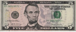 2017-A STERNSCHEIN (PF 06529572 *) Fünf Dollar Schein. Umlauf. - Bild 1 von 2