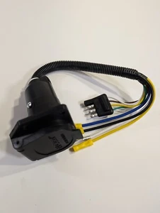 Trailer Wiring Adapter CURT 57184 4-Way Flat Vehicle-Side to 7-Way RV Blade  - Picture 1 of 11