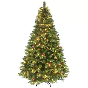 12ft Pre Lit Christmas Xmas Tree NEW HAMPSHIRE Green 5593 Tips 1200 LED Lights - Picture 1 of 4
