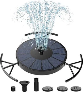 Solar Fountain - Solar Fountain Pump for Bird Bath with 6 Nozzle and Bracket,... - Picture 1 of 7
