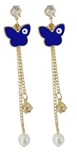 Pendientes de mal de ojo para mujer niña con tachuelas de caída larga línea de oreja colgante conjunto de joyas - Imagen 1 de 34